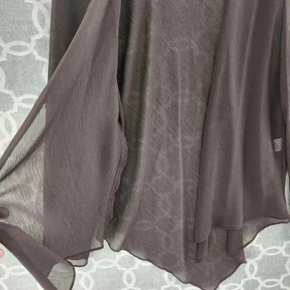 Vintage Ursula of Switzerland Open Front Long Sleeve Asymmetrical Brown Cardigan - Picture 4 of 8